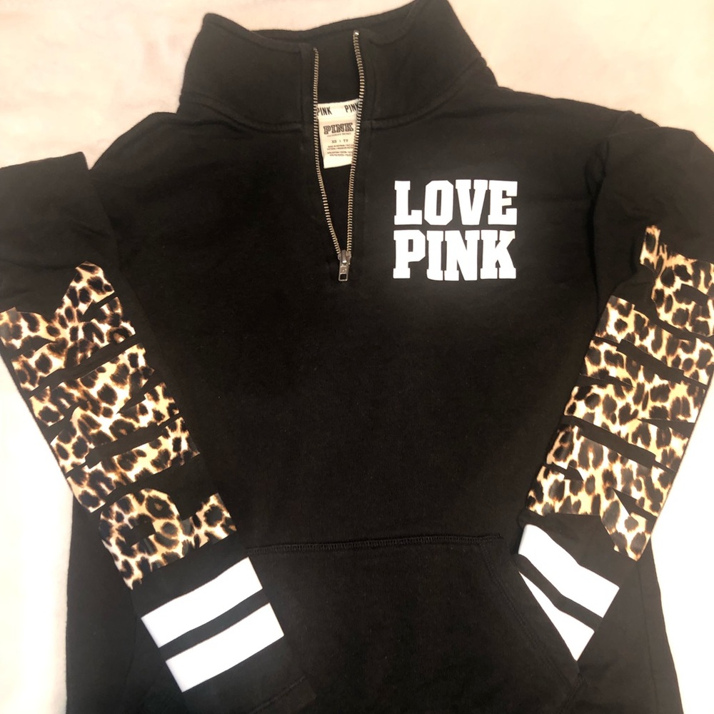 PINK with Animal Print Lettering on sleeve